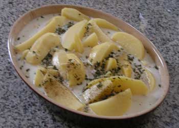 Photo des patates des cabanes ou patates à la couquelle avant cuisson.
