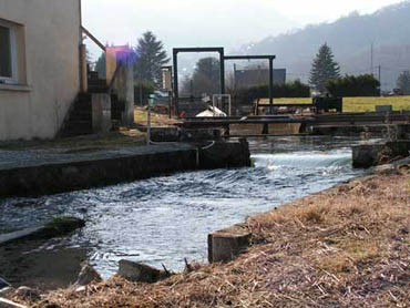 photo de l'arrivée d'eau en provenance du gave.